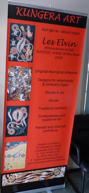 Kungera Art poster in foyer at Mandurah Hunter Indigenous Business Chamber 2014